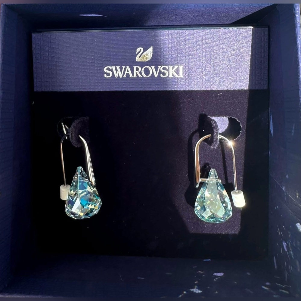 VERY PRETTY🤩Authentic Swarovski Lunar Drop Earrings, Blue, 5717560. BRAND NEW.